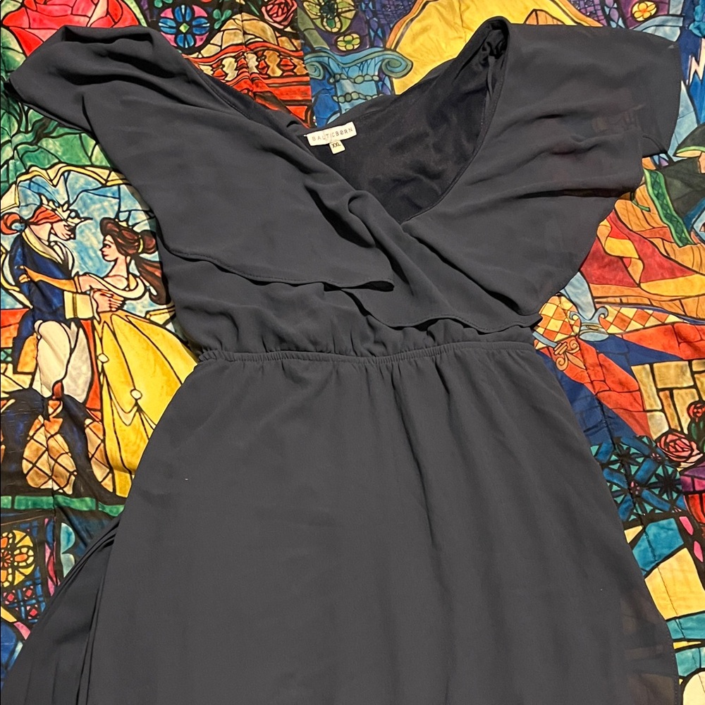 Baltic Born Katya Navy V-Neck Wrap Midi Dress